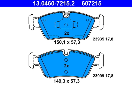 ATE - 13046072152-ATE - Brake Pad Set, disc brake