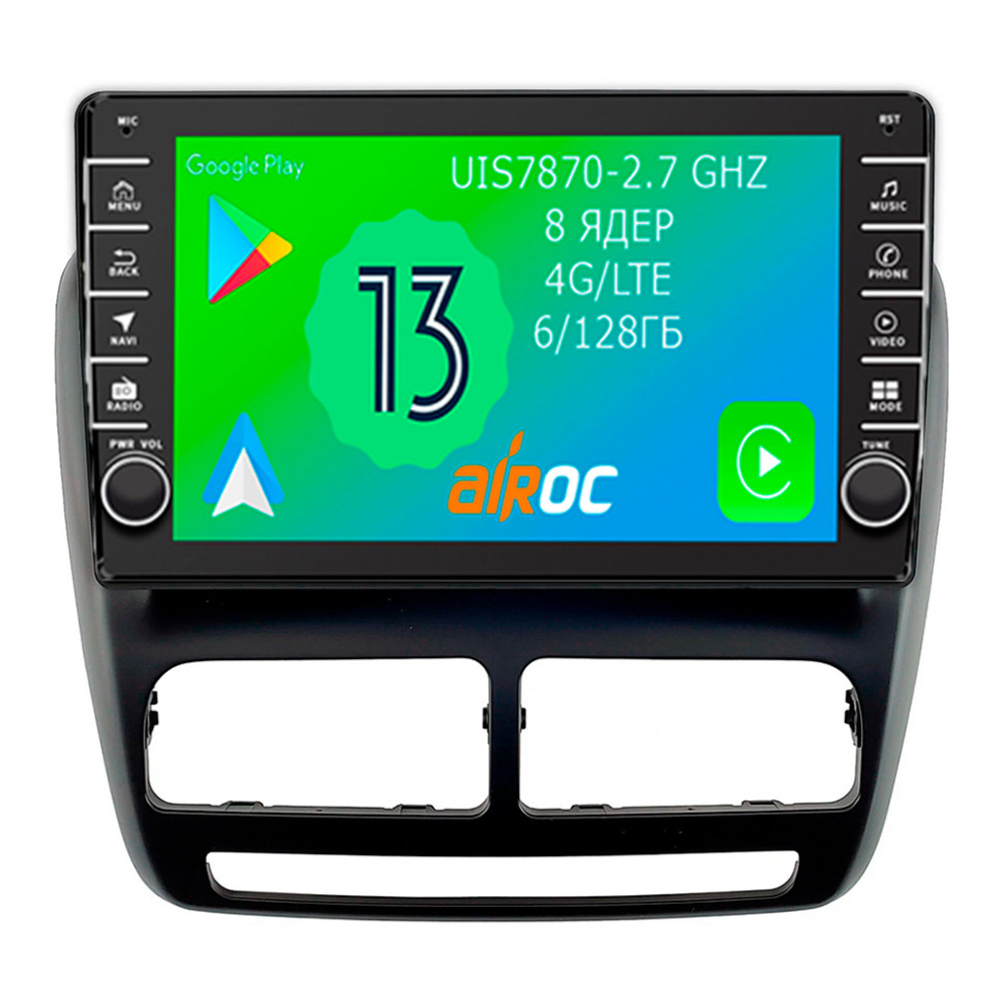 Магнитола для FIAT Doblo 2009-2015 - Airoc AB-1503 (кнопки и крутилки), Android 13, TS20, 6/128Гб, SIM-слот, CarPlay