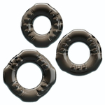 Набор из 3 эластичных дымчатых эрекционных колец (Цвет: дымчатый)