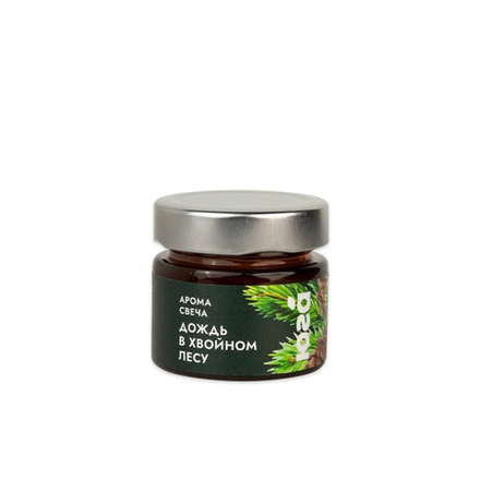 Ароматическая свеча из соевого воска Дождь в хвойном лесу ЮГ, 70г, ТМ ЮГА