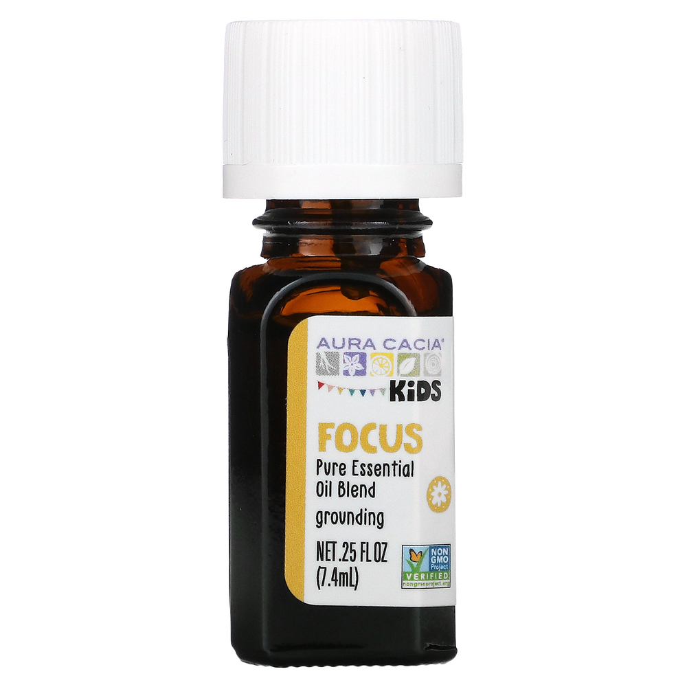 Aura Cacia, Kids, смесь чистых эфирных масел, Focus, 7,4 мл (0,25 жидк. Унции)