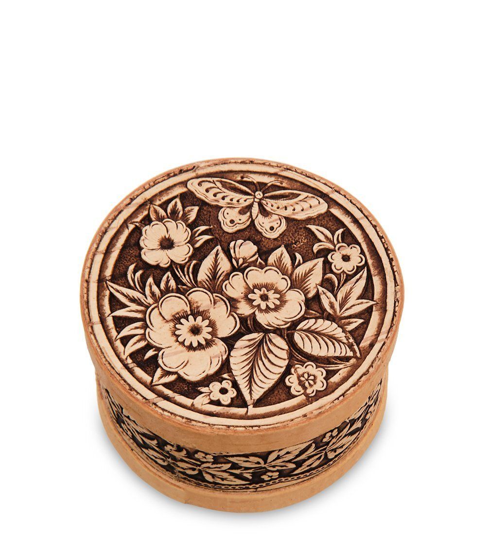 Народные промыслы BST-313/ 4 Шкатулка «Бабочка» (береста)