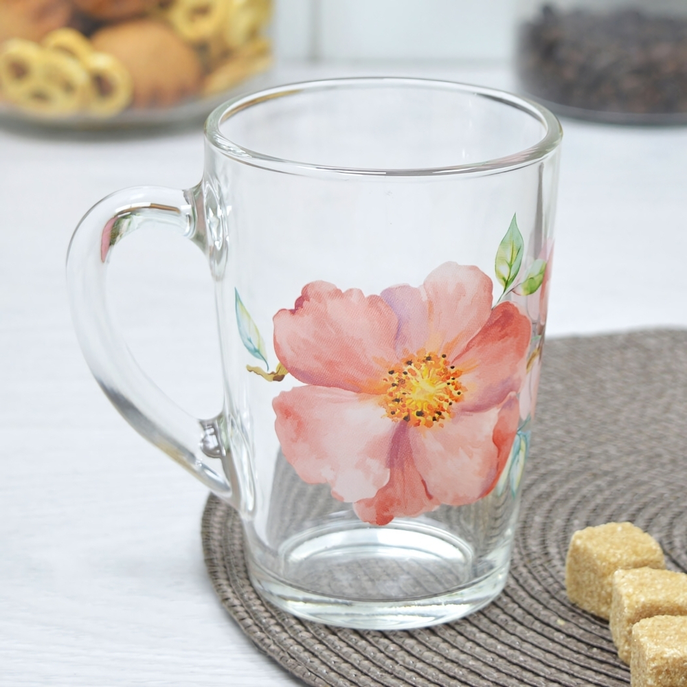 Кружка "Капучино" Акварельные цветы 300мл