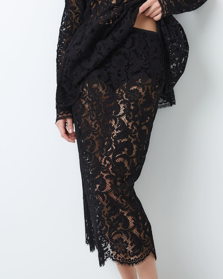 Юбка из кружева Рьешар Мареско черный