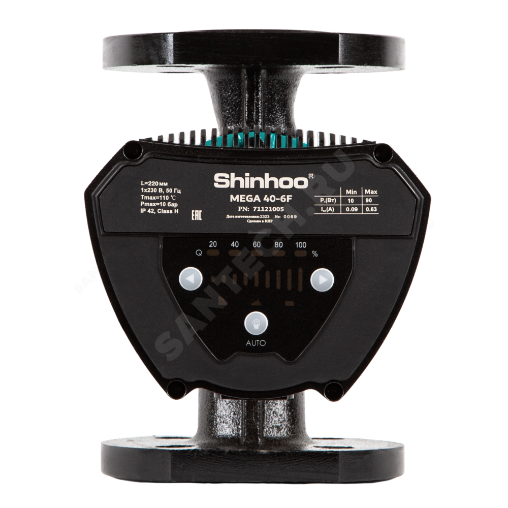 Насос циркуляционный с мокрым ротором MEGA 40-6F PN10 1х230В/50 Гц Shinhoo 71121005