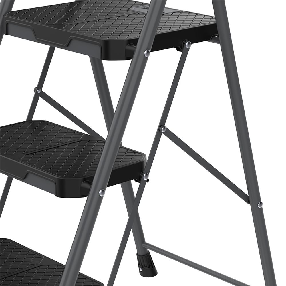 Стремянка Stable, 3 ступени, 1 м, черная