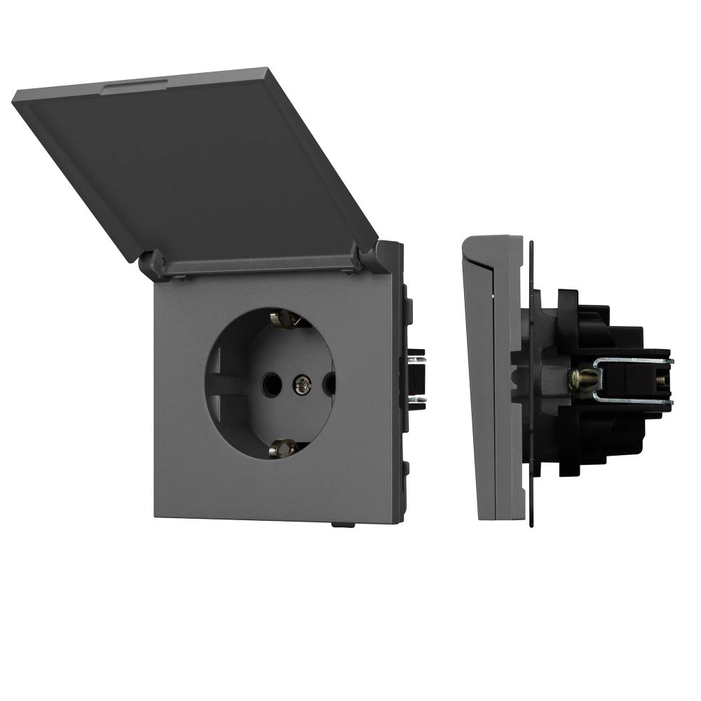 Механизм розетки влагозащищённый SCT-TENDO-MCP-SFPL-GR (230V, 16A) (Arlight, Матовый графитовый) 054601