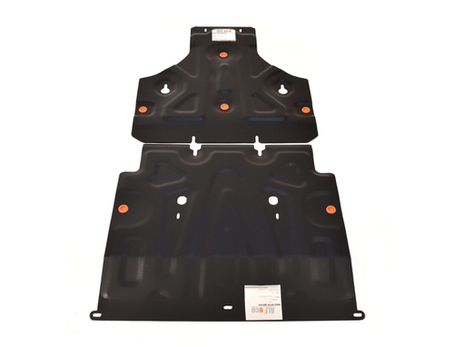 Защита ALFeco картера двигателя и кпп для Audi A6 (C8) 2018-, V-все/Audi A7 (C8) 2018-, V-все, 2 части (сталь 2 мм) арт.ALF3045st