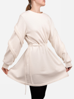 Платье мини из футера "Целина". Молочное