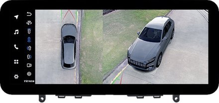 Магнитола для Mercedes-Benz C W204 2007-2011 (взамен перчаточного ящика) - Teyes LUX ONE 360 монитор 12.3" 2K QLED на Android 10, 6/128Гб, CarPlay, 4G SIM-слот, 4 камеры в комплекте