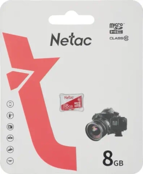 Карта памяти microSDHC UHS-I U1 NETAC P500 Eco 8 ГБ, 90 МБ/с, Class 10, 1 шт., без адаптера