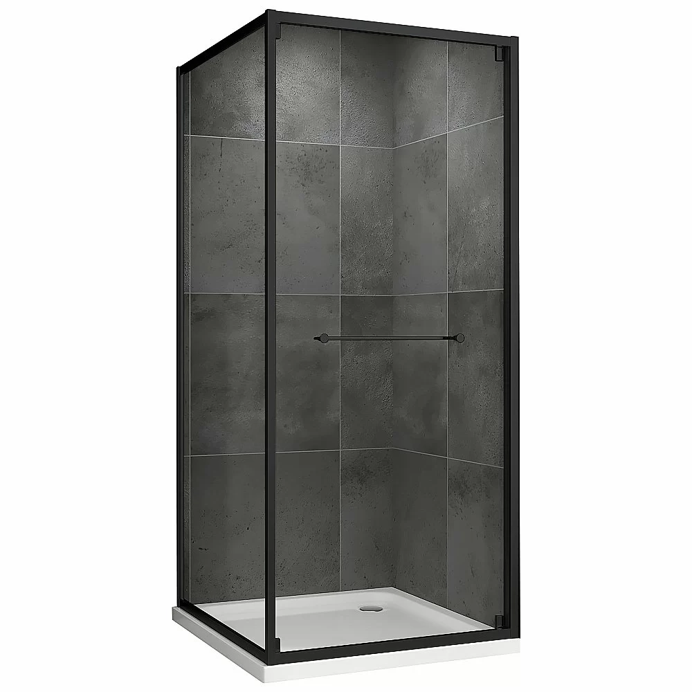 Душевой уголок Abber Schwarzer Diamant AG0A090B 90x90 стекло прозрачное/профиль черный