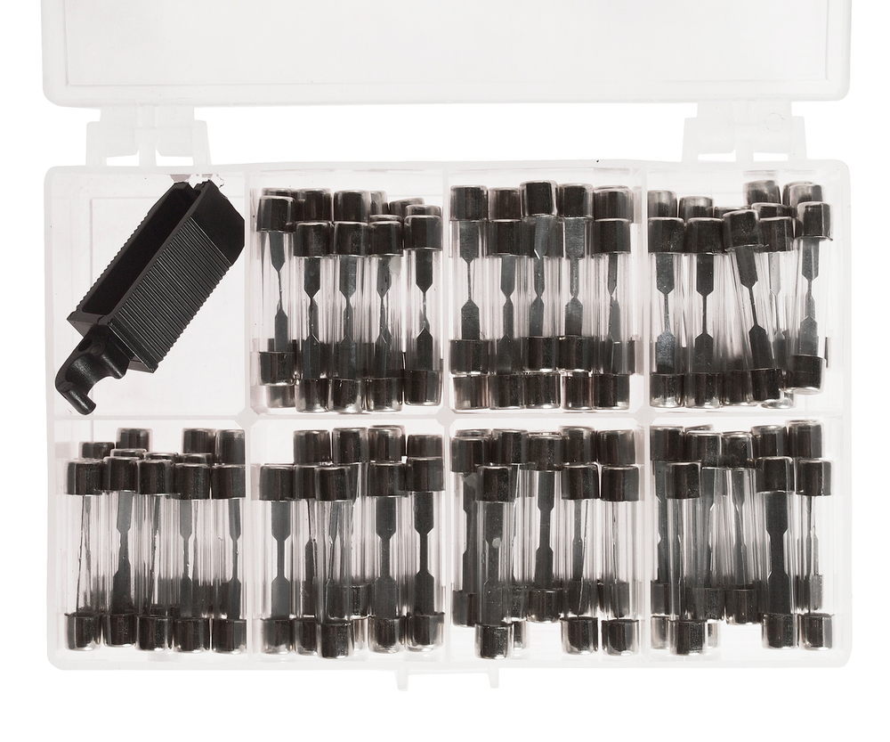 Предохранитель 5-30А стеклянных трубчатых 106шт. в боксе JTC