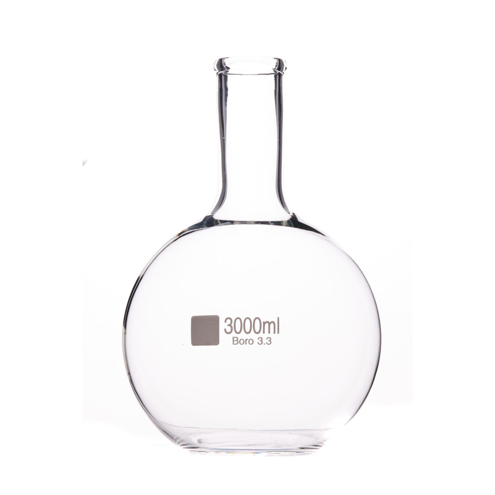 Колба плоскодонная, 3000 мл, без шлифа