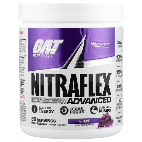 GAT, Sport, Nitraflex, виноград, 309 г (10,9 унции)