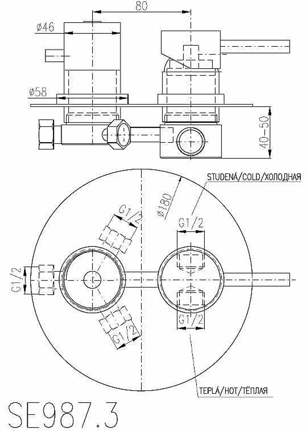 Смеситель для душа Rav-Slezak SEINA SE987.3CMAT