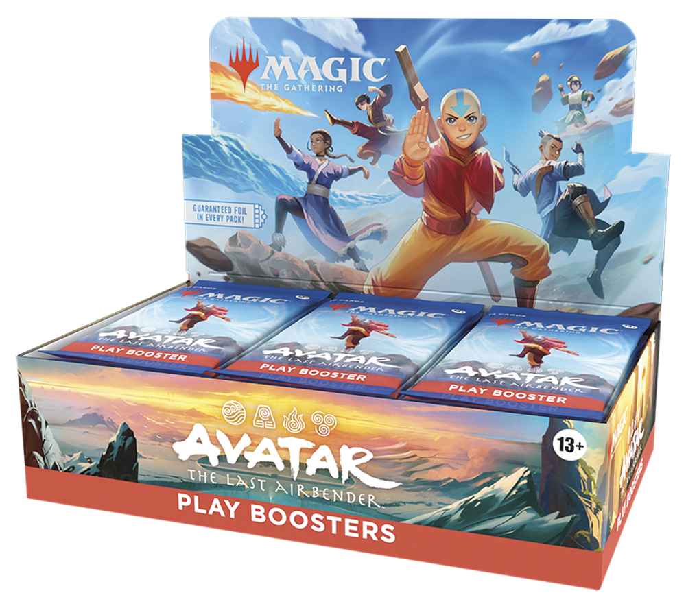 Дисплей игровых бустеров выпуска Avatar: The Last Airbender (на английском языке)