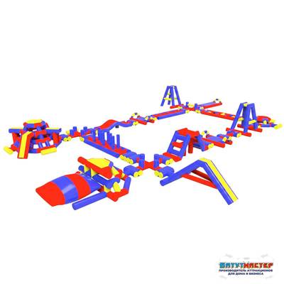 Коммерческий надувной аквапарк на воде «Три стихии» 36×25×4 м