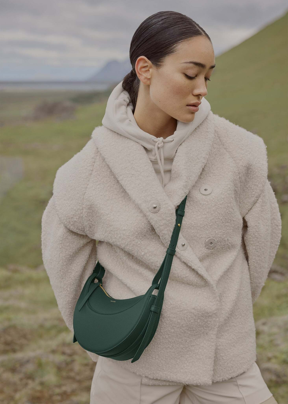 Сумка Polene Numero Dix EDITION TEXTURED GREEN