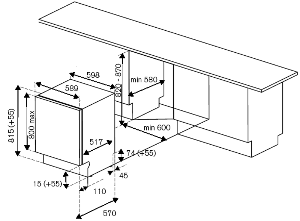 Посудомоечная машина Bertazzoni DW60BITS
