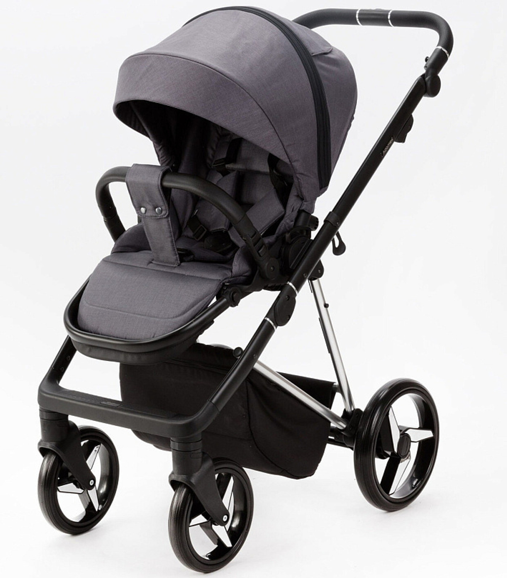 Детская коляска Adamex Quantum Special Edition 2 в 1 Q-TK681 (СЕРЫЙ+ХРОМ РАМА)