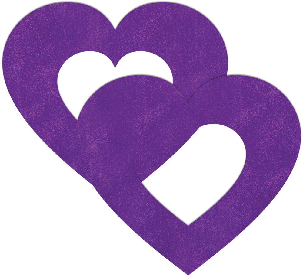 Фиолетовые пестисы на грудь в форме сердечек