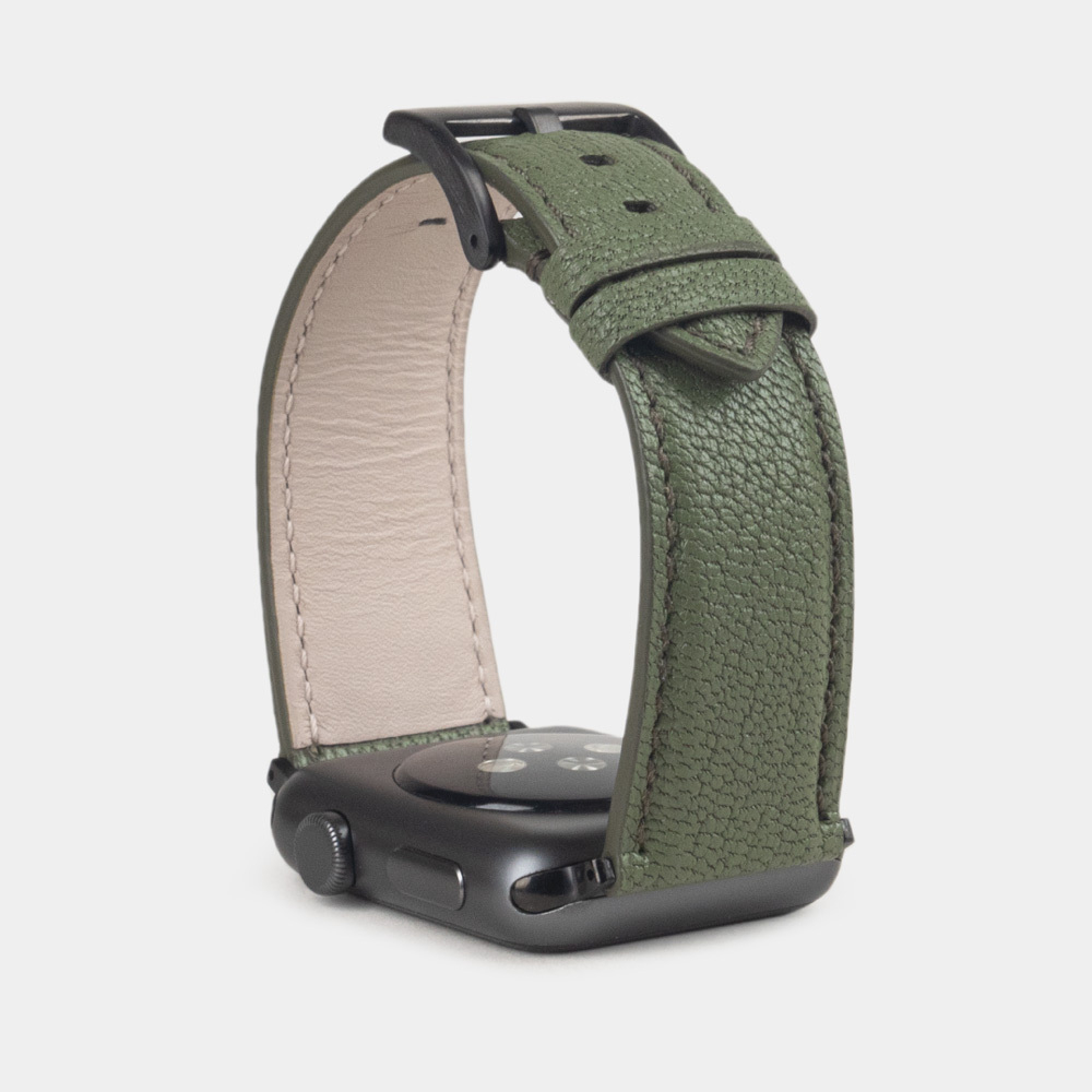 Ремешок для Apple Watch 44/45/46 mm из кожи козы, цвета хаки