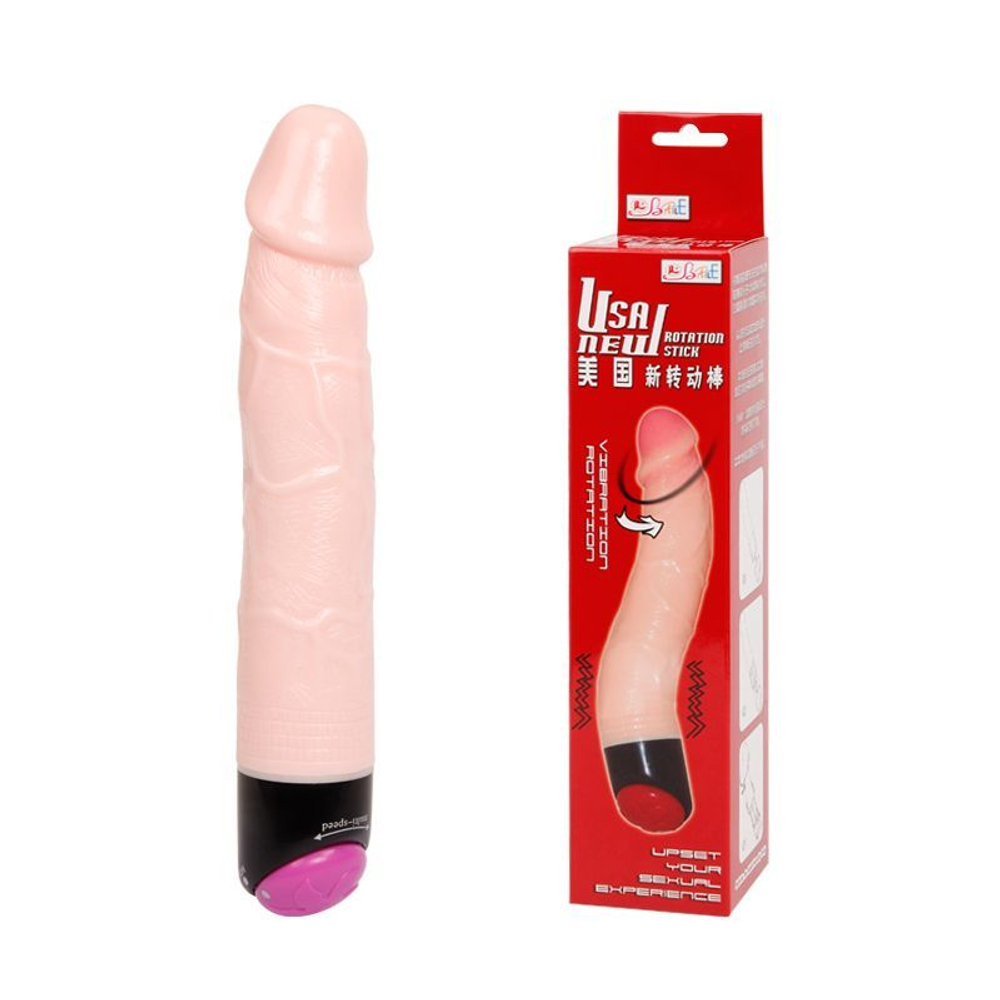 Baile Flesh Vibe 24 см – реалистичный телесный вибромассажер‑ротатор