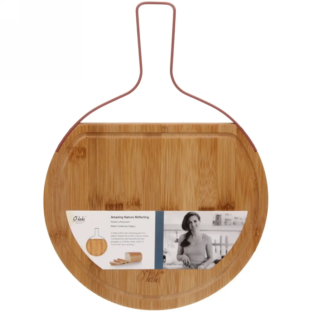 Доска разделочная бамбуковая «O'lala» 35,3*26*1,5см с металлической ручкой