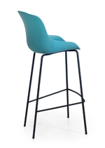 Стул барный пластиковый Papatya Globe-S Bar, черный, тортора