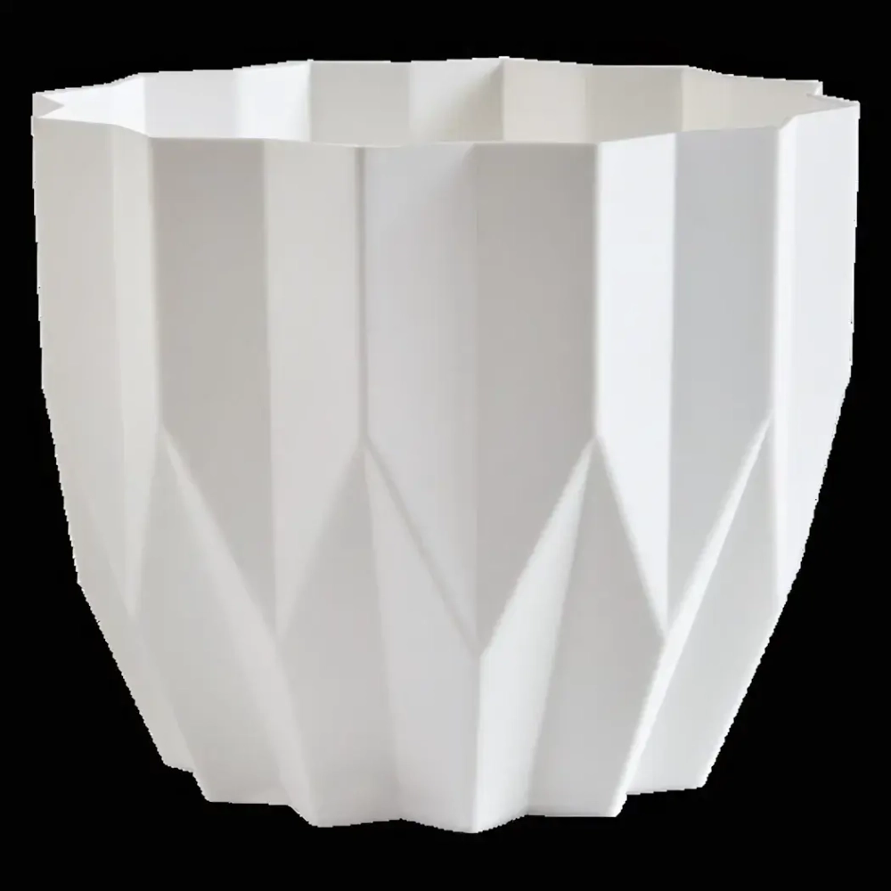 Кашпо для цветов пластиковое 0,8л d-13см «Геометрия» Белый