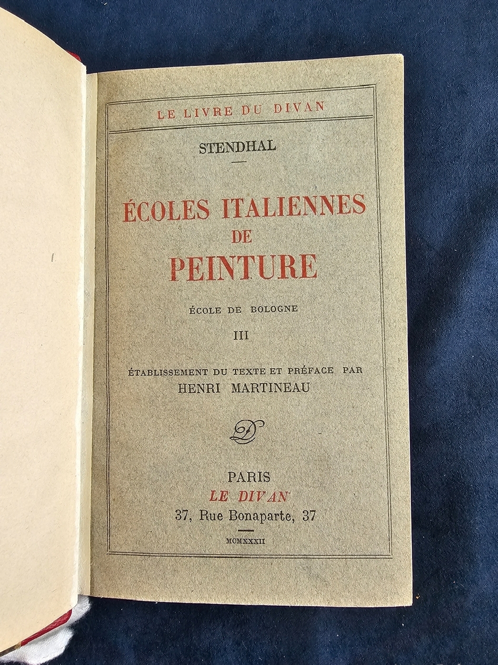 "Ecoles italiennes de Peinture (Итальянские школы живописи)". Stendhal  1932г.
