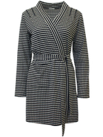 Халат-кардиган из мягкой ткани с хлопком (Размер: L) (Цвет: черный с белым)