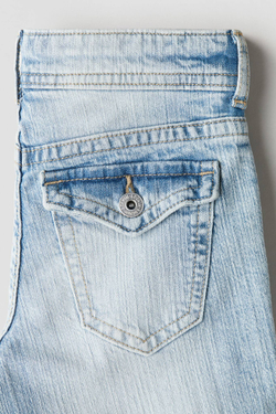 H&M Джинсы Flared Leg с заниженной талией, голубой