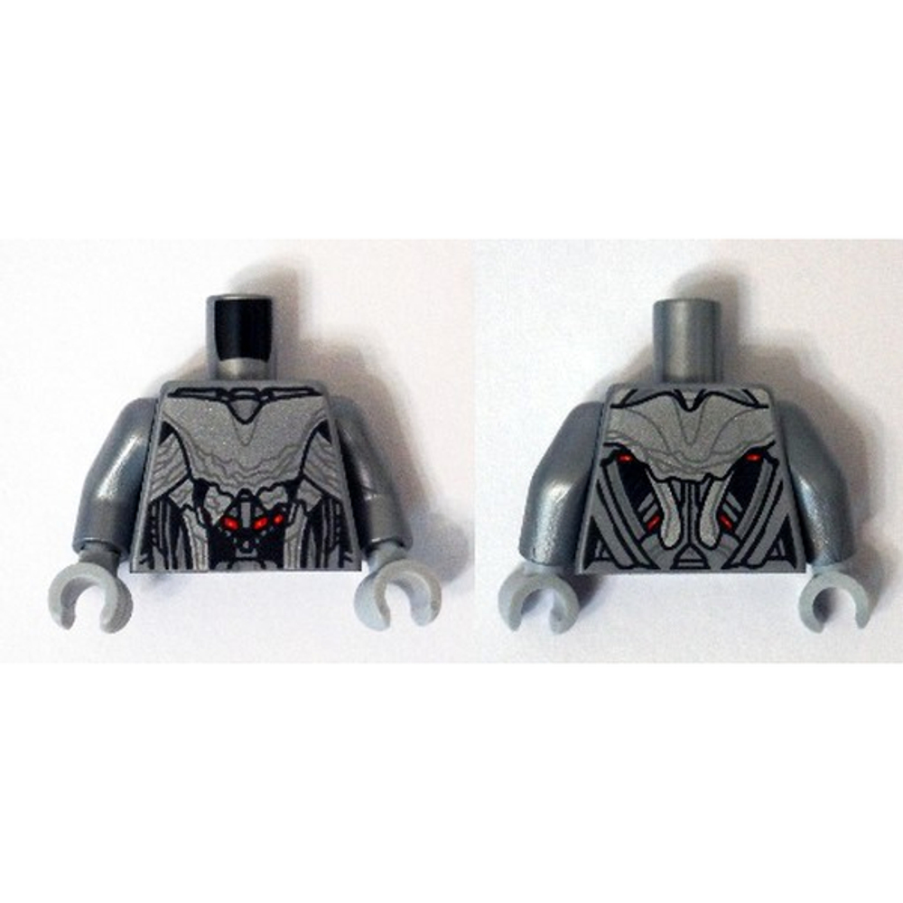 Серебристая броня на туловище с рисунком в виде красных пятен (Ultimate Ultron) / Плоские серебристые руки / Светло-голубовато-серые кисти 973pb1948c01