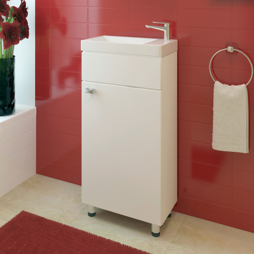 Тумба "Cleo 40" в комплекте с умывальником "COMO 40" (белый)