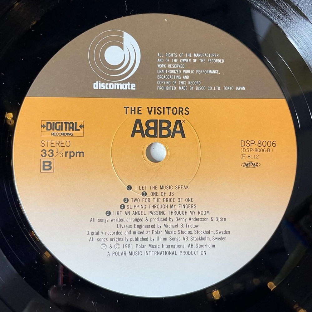 Винтажная виниловая пластинка LP ABBA The Visitors (Japan 1981) (Obi) Two For The Price Of One