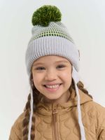Шапка из смесовой шерсти "Авокадо" на завязках