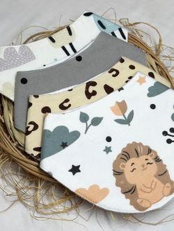 Непромокаемый слюнявчик-нагрудник на кнопках RinaAmari фланель в ассортименте