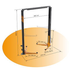 WDK-535 Подъемник двухстоечный с верхней синхронизацией 4,5 тонн, одност. разбл., 380В