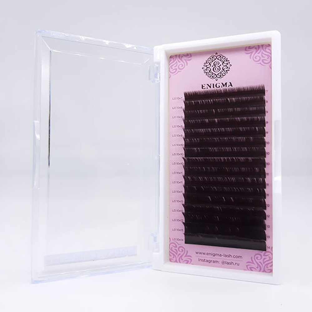 Ресницы Enigma цвет «Мокка» микс 0,07/D/8-14 mm (16 линий)