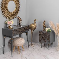 Тумба прикроватная Тропик Классика Серый Голд левая