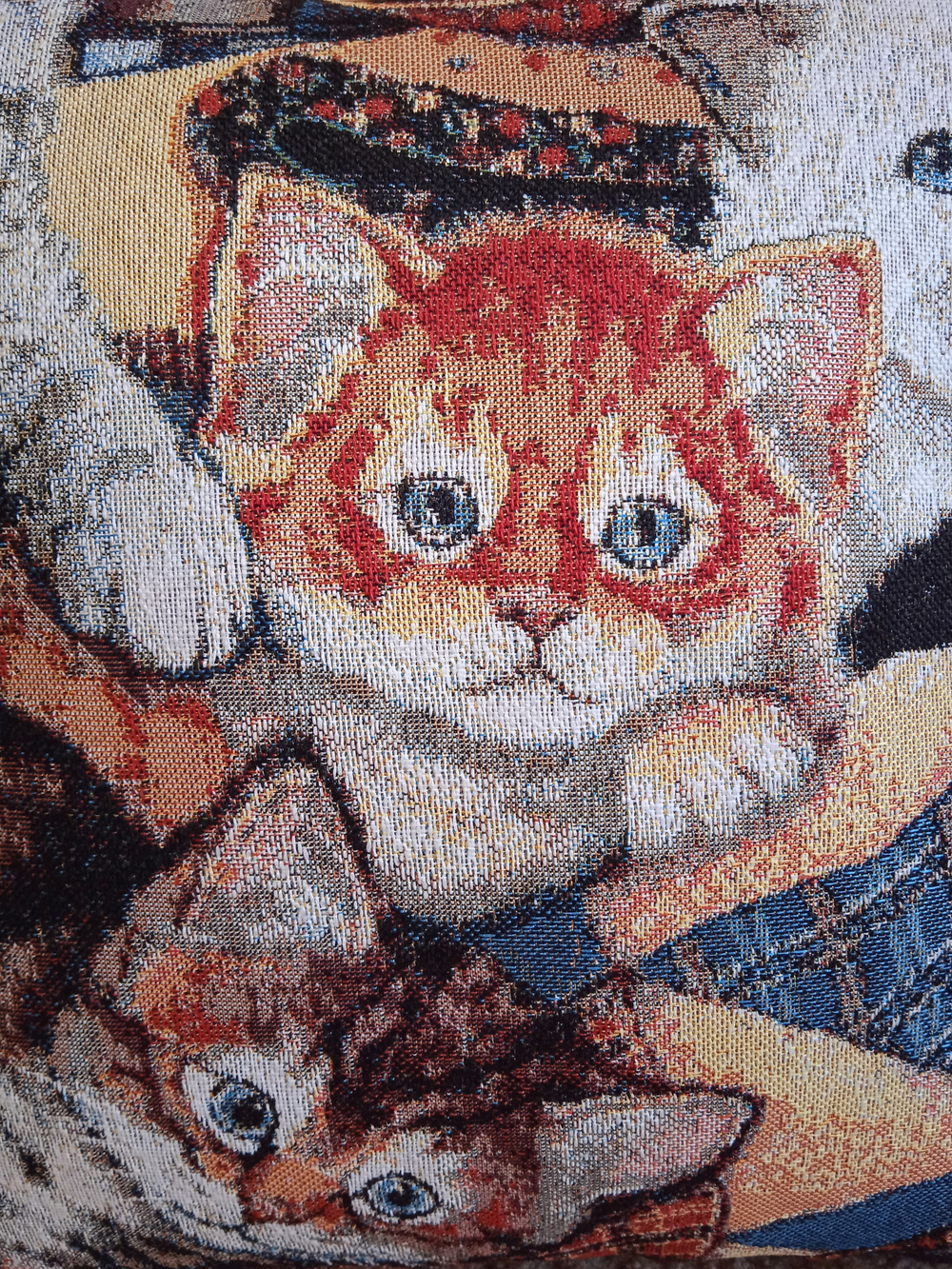 Декоративный гобеленовый чехол для интерьерной подушки Котята 2 38*38