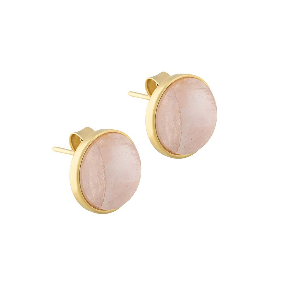 Серьги пусеты Possebon Pearl Quartz Rose A1992.9 R/G