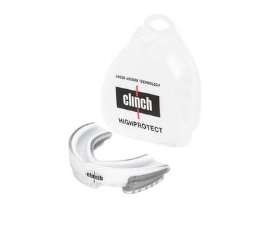 Капа одночелюстная Clinch Contender Triple Layer Mouthguard бело-серебристая C513