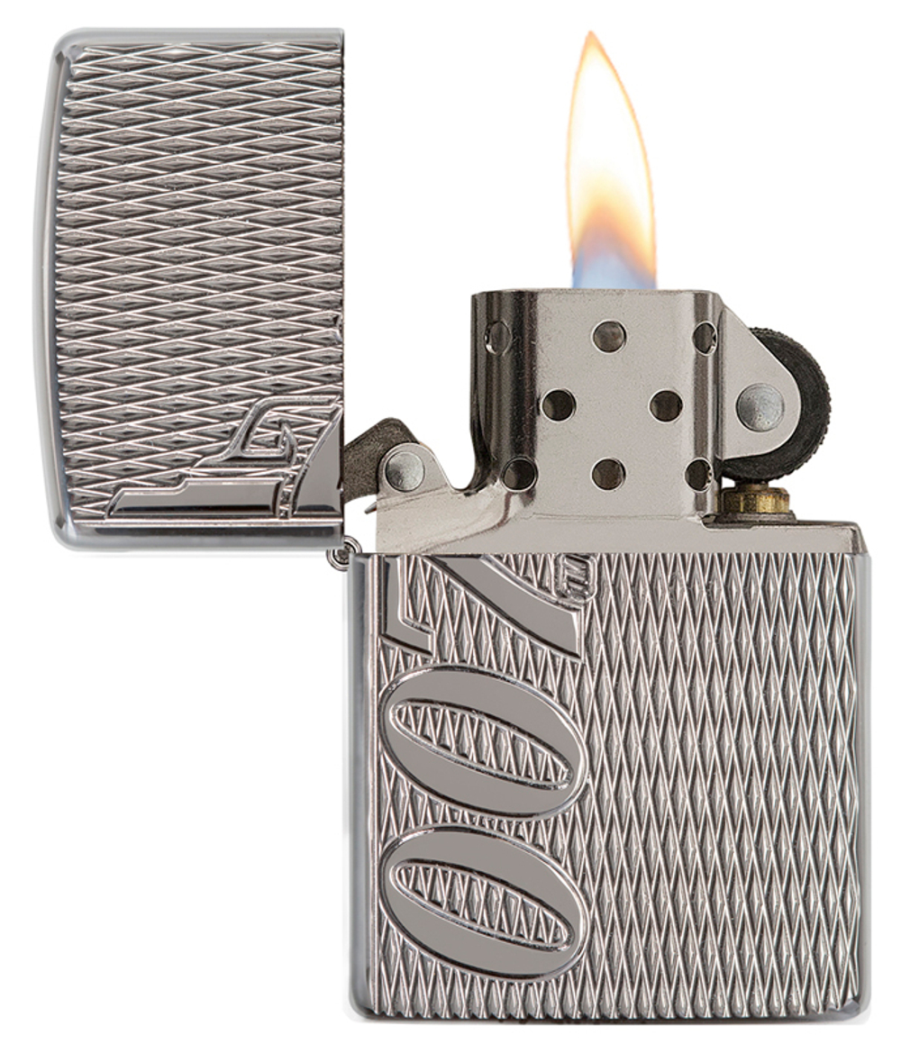 Зажигалка Zippo James Bond, прочный корпус Armor с покрытием High Polish Chrome, латунь/сталь