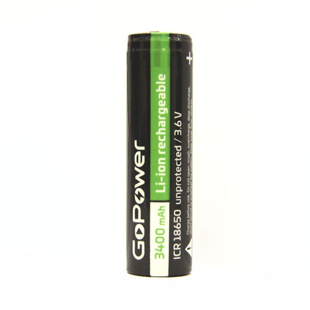 Аккумуляторы GoPower Li-lON ICR18650 3400mAh