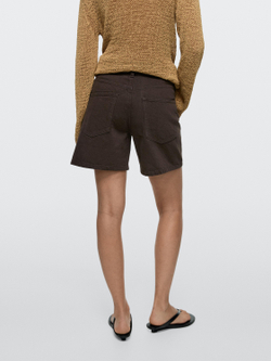 Massimo Dutti Джинсовые шорты со средней посадкой, шоколадный