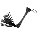 Чёрная плетка из натуральной кожи - 45 см. (Цвет: черный)