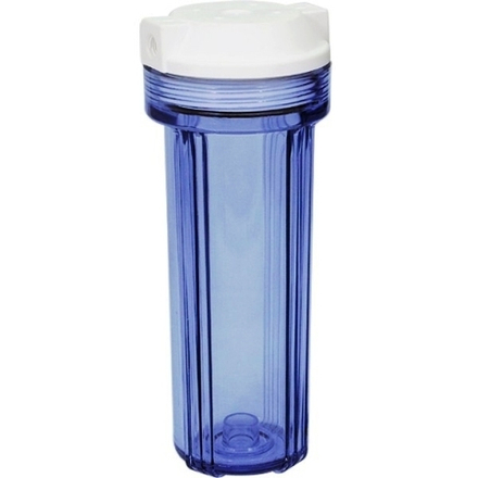 Корпус фильтра C905-WF14 (прозрачная колба 10" + белая плоская крышка, вход 1/4", уп.пакет), R